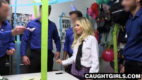 Serial thief Minxx Marley gangbanged by guards