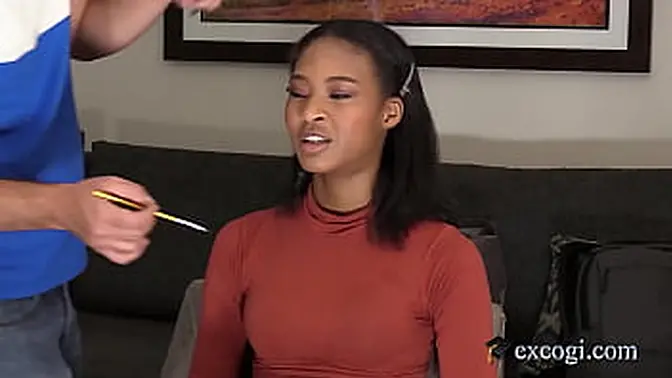 Black 18 Year Old Ex Track Star &mdash;  Crissy Floyd gets her pink pussy pounded by white boy Jake! This hot ebony fit fox gets her chocolate box banged and loves that pale penis! Full video at ExCoGi com!