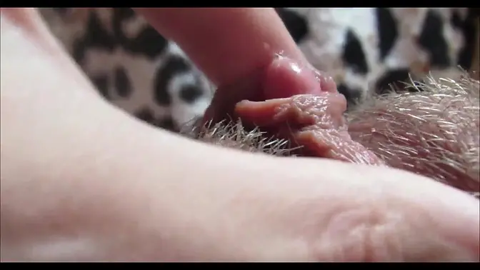 Girl cums hard on her big clit