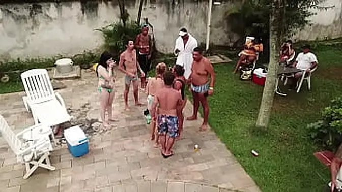 Wild carnival party ends with a mouthful of buxom booty