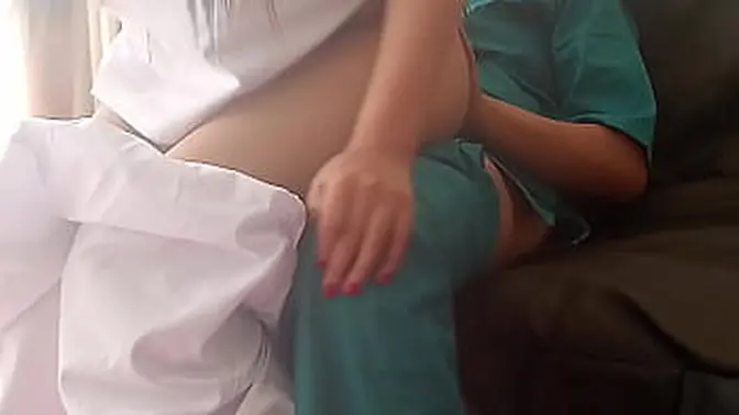 Hidden camera captures petite nurse in reverse cowgirl