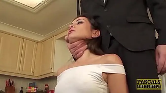 Brunette Valentina submits to dominant Pascal's BDSM control