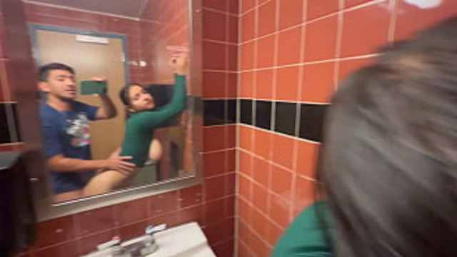 Grocery Store Bathroom Fuck Risky Sex with Busty Hailey Rose