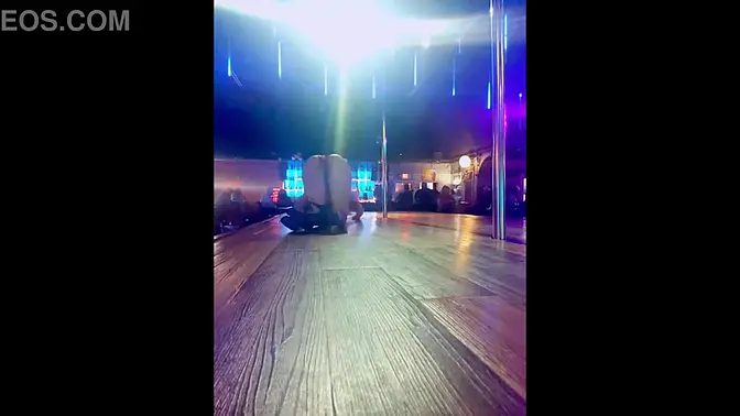 Pole dancer Destiny Mae twerks and teases with tiny tits