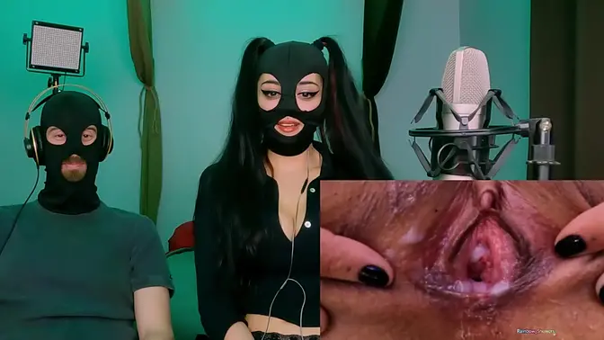 Amateur couple laughs at girl's big clit and beauty gape fart