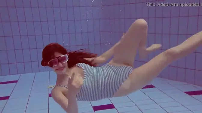 Three sexy teens in bikinis get wild at the pool