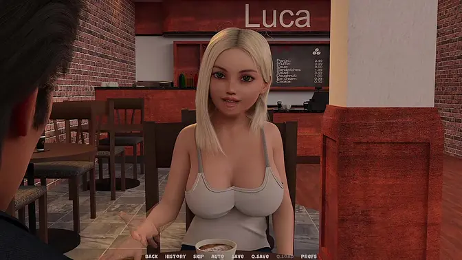 horny girlfriend sucks cock and plays with her big tits