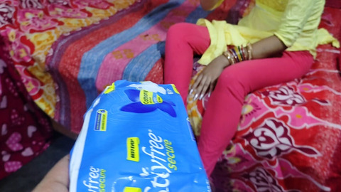 Close-Up missionary slam of stepsister's vagina✌ with pads
