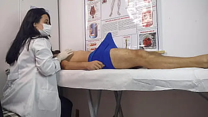 Busty Latina nurse moans with big rod and gets a blowbang