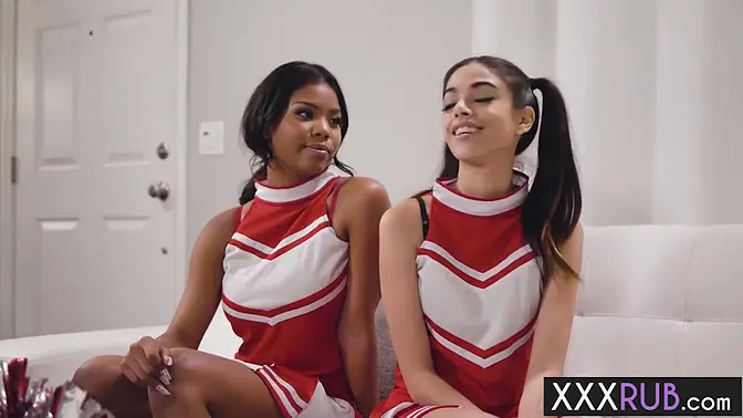 Horny ebony lesbians enjoy a hardcore fingering session