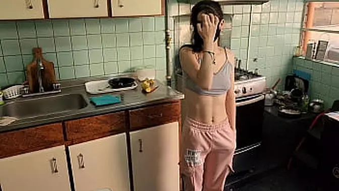 horny secretary gets a messy blowjob in the office kitchen