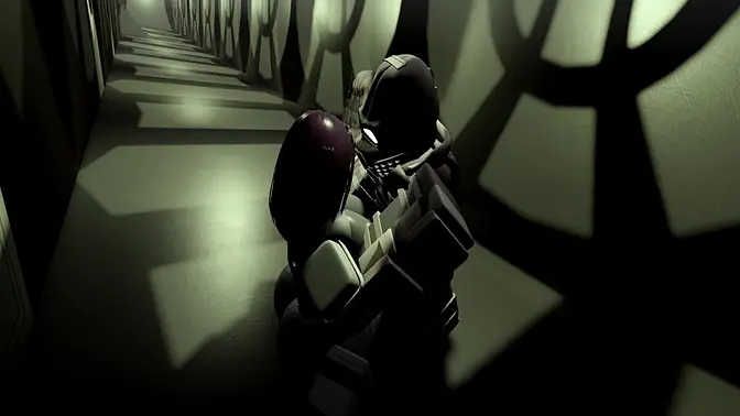 Raven takes a HUGE cock in her 3D animated hentai game