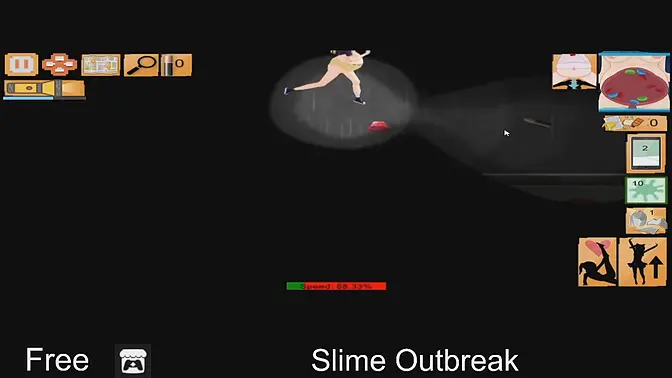 Curvy female protagonist fights off monsters while growing bigger