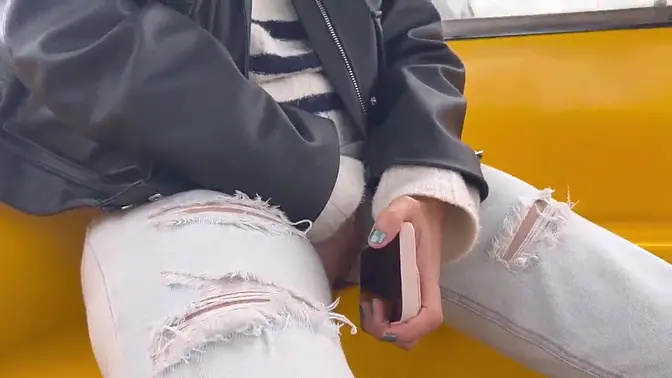 Slutty lesbians touching each other in public in a park in Colombia