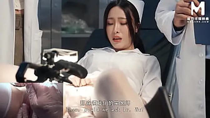 Young Asian doc rides cock in doggystyle, licks pussy in cosplay