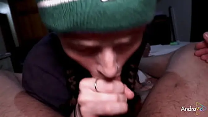 Stoner babe deepthroats my big cock for product