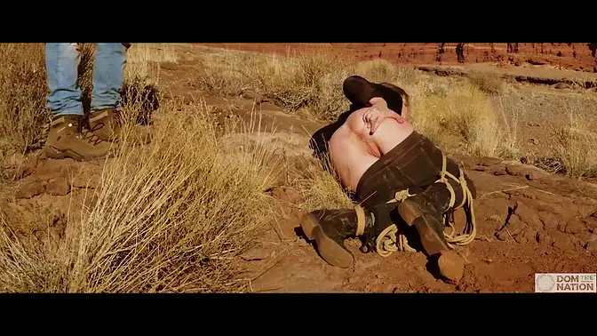 Submissive babe's hard outdoor butt fucking