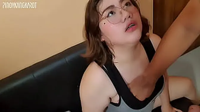 Brunette MILF deep throats and rides cock in amateur POV