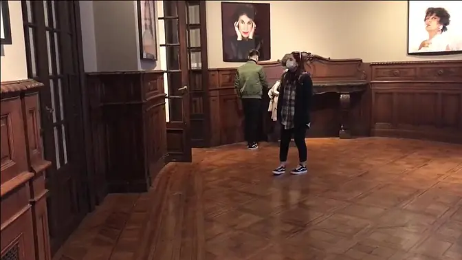 Latina babe moans as her man controls her vibrator in public