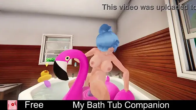 Bath time with a dominant femme in a free hentai game demo