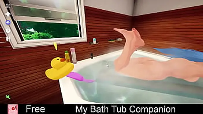 Bath time with a dominant femme in a free hentai game demo