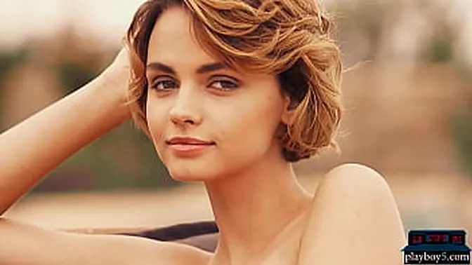 Tiny Redhead Solo Striptease on Outdoor Set