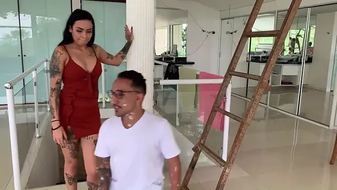 I called a painter to do some work in my house and paid in another way (COMPLETE ON RED)