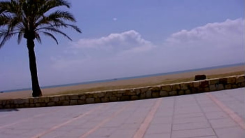 Crazy threesome at the beach with a lot of people watching