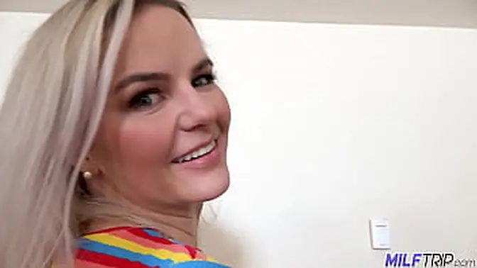 Busty mature MILF rides hard and shows off her natural tits