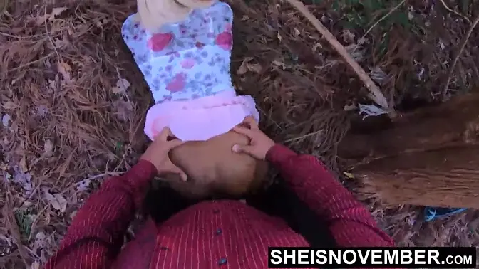 I′m Tricking My Shy girlfriend Into Meeting Me Outdoor To Fuck Her Young Wet Pussy Missionary Style And Hardcore Sex With Upskirt Panties &mdash;  Skinny Hot Ebony Sheisnovember Legs Pushed Back &mdash;  hunk Big Cock BBC Is  Fucking By Ms