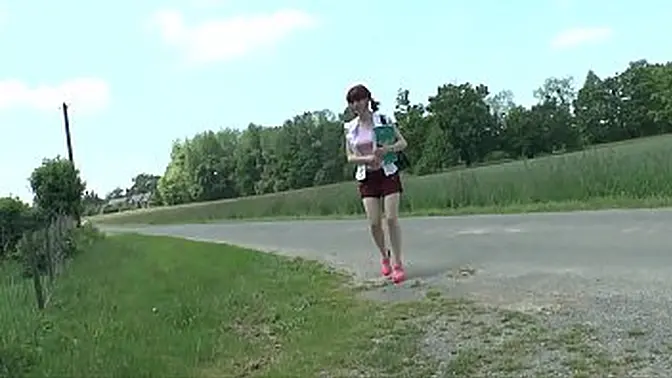 Young student gets lured and fucked on the grass