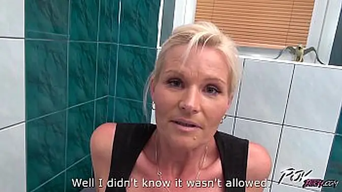 Boss's huge cock fills busty blonde cleaning lady