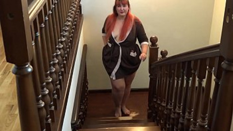 Naughty bbw fuck sex toys fatty pussy and a big butt, a passionate anal orgasm.