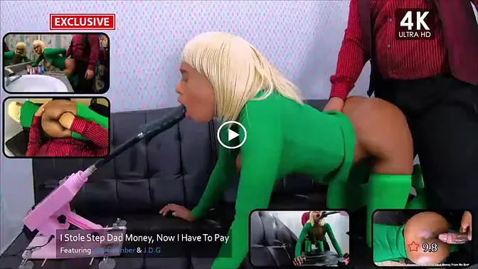 Ebony babe gets rough doggystyle fuck from stepdad