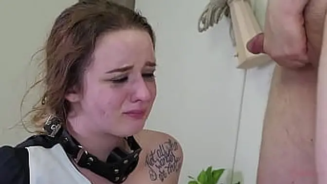 Teen Jessica Kay deepthroats and takes rough anal from master