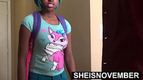 Failing Grades And Lying About Classes Lead To Fucking Step Dad For Forgiveness! Sexy Brat Sheisnovember Caught Sneaking Out Of Institution And Failed Studies Gives Kneeling Blowjob And Fuck —  Ebony Step Daughter Manipulation By Msnovember
