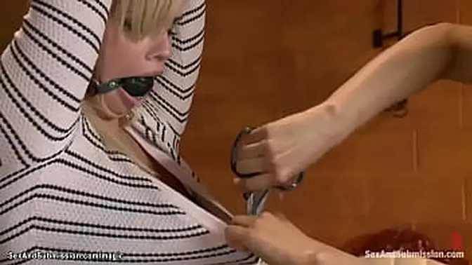 Rough James Deen's wife Tara Lynn Foxx takes big cock in bondage threesome