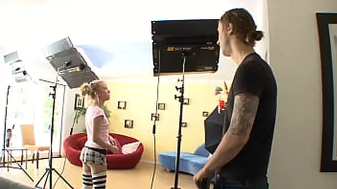 Skinny blonde teen fucked hard and rough