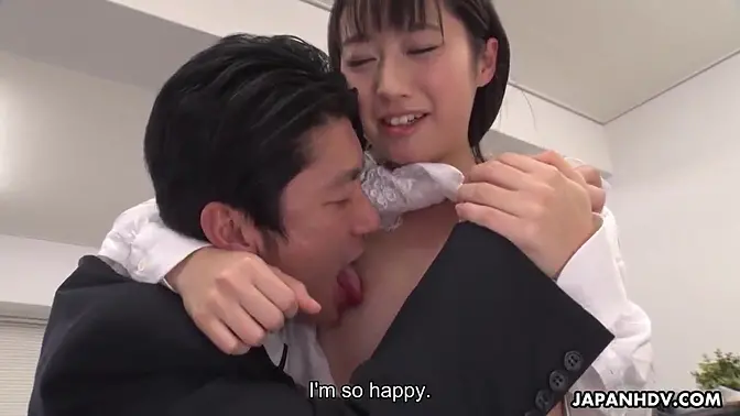 Office lady fucks hard with her boss in Japan