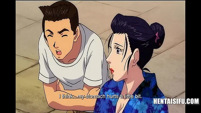 Old Asian woman plays sexy game in anime hentai