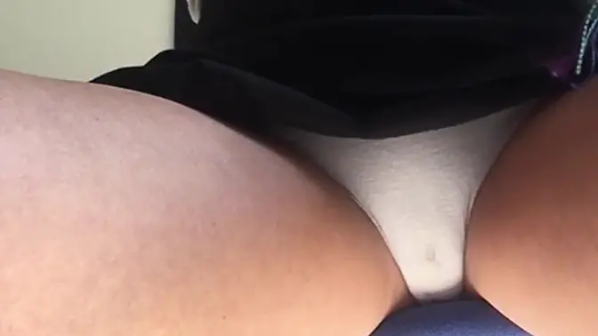 Step sis' wet panties drive my hard cock wild under the desk