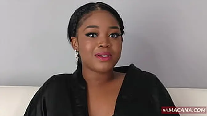 Young ebony teen said his big dick was too big to fit