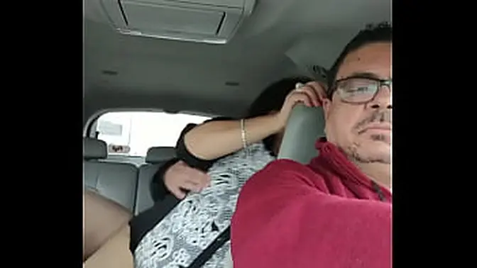 Hot Cubana wife gets fucked in the backseat while husband watches