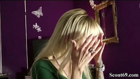 Mother caught step-son while wanking and helps with fuck