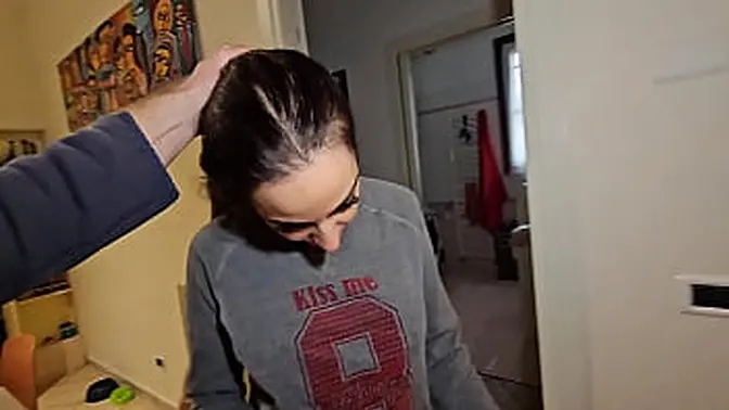 Desperate Wife Sucks Huge Cock at Home