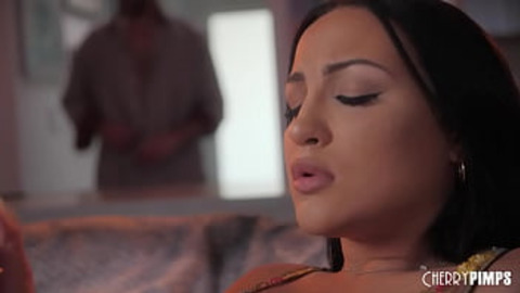 Exotic all natural big tits Mila Monet masturbates with a hitachi until Charles Dera is ready to lick her shaved pussy and pound her until she is fully satisfied.