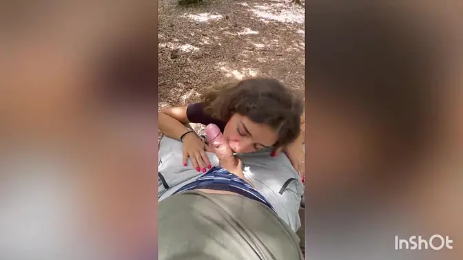 blowjob in the car and fuck in the woods
