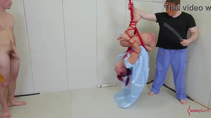 Insane Asylum: Sub girl takes rough flogging and anal fuck