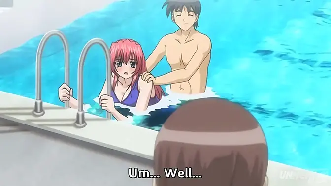 Dazzling poolside action in uncensored hentai