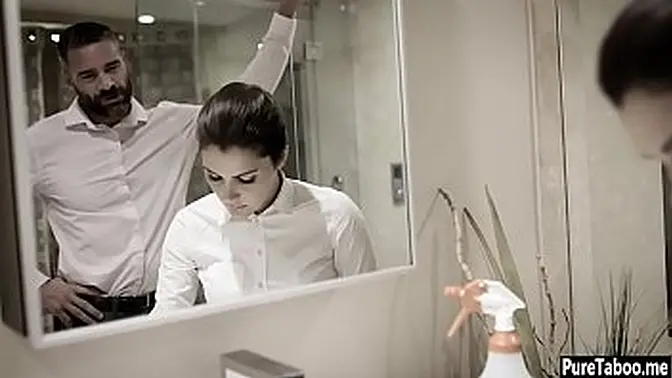 Young maid girl rough smashed by an angry boss